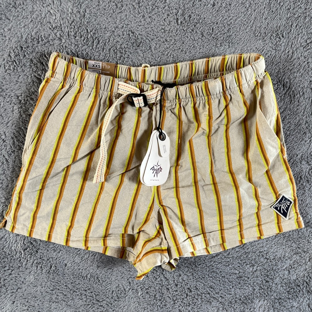 prAna Men's 2XS Indio Heritage Striped Shorts Yarrow Belted 3" Inseam